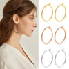 30-80mm Big Simple Classic Hoop Earrings For Women Girls Circle Stainless Steel Earrings Gold Silver Color Round Earings Gift - Image 1