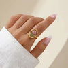 Stainless Steel Five-Petal Flower Ring in Multiple Colors - Image 17