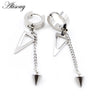 2PCS Stainless Steel Star Cross Snake Spike Skull Sword Blade Chain Feather Spider Dangle Women Men Huggie Hoop Earrings - Image 22