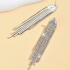 2 Curved Women's Pendant Earrings, Elegant Rhinestone Tassel Long Earrings, Jewelry, Date - Image 5