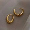 Chunky Oval Hoop Earrings in Gold-Tone or Silver-Tone - Image 6