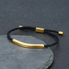 Custom Engraved Logo Name Sos Number Bracelet Gold Color Stainless Steel Bracelet for Men Women Adjustable Braided Rope Jewelry - Image 1