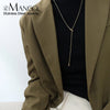 Irregular Cross Knotted Snake Chain Stainless Steel Y-Shaped Collarbone Pendant Long Necklace Holiday Gift - Image 1