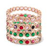 8mm Round Enamel Zirconia Bracelets For Women Colorful Boho Elastic Bangle - Image 2