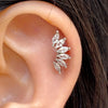 1PC Curved Cz Cartilage Stud Moon Leaf Helix Rook Conch Screw Back Earring Stainless Steel Ear Piercing Jewelry - Image 37
