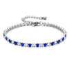 Colorful Cubic Zirconia Stone Tennis Bracelets Silver Plated Stainless Steel Chain Bracelet for Women Bride Jewelry - Image 11
