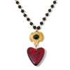 Handmade Jewelry Stainless Steel Glass Beads Chain Resin Heart Pendant Necklace Statement Accessories - Image 7