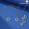Crystal Zircon Four Leaf Clover Pattern Jewelry Set Bracelet Necklace Earrings Classic for Women Flower Party Charm Gifts - Image 1