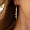 Bohemian-style Retro Water Drop Synthetic Turquoise Large Circle Hoop Earrings Women Concise Party Banquet Jewelry Craft - Image 2