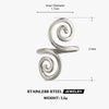 Stainless Steel Irregular Spiral Opening Ring for Women Simple Gold Color Geometric Hollow Adjustable Rings Jewelry - Image 8
