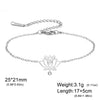 Lotus Pendant Bracelet Shiny Rhinestone Inlaid Double Hole Charm Bracelet Stainless Steel Wrist Jewelry Gift - Image 7