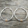 Silver Vintage Two Tone Hoop Earrings for Women Bohemia Style Female Circle Earrings Jwelry Gifts - Image 6