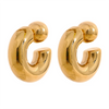 Stainless Steel C Shape Round Chunky Unusual Earrings Jewelry Metal Texture Attractive Women Accessories Gift - Image 6