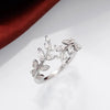Fancy Leaf Design Adjustable Opening Rings for Women Sparkling Cubic Zirconia Olive Ring Party Daily Wear Jewelry - Image 14