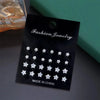 12 Pairs Set Stainless Steel Stud Earrings with Zircon Buds Round Earrings Unisex Jewelry Gifts - Image 13