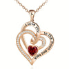 Love Heart Zircon Necklace With Rose Flower Gifts Box For Women Girlfriends Valentine Jewelry Gift - Image 5