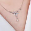 Teardrop Round Cubic Zirconia Collarbone Charm Chain CZ Lab Diamond Silver Plated Women Snowflake Pendant Necklace Jewelry - Image 5