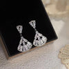 Unique Design Geometric Fan Hollow Pendant Stud Earrings for Women Shiny Light Temperament Girl Party Jewelry - Image 5