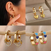 Simple Heart Drop Earrings For Women Stainless Steel Ear Cuff Piercing Dangle Earring Jewelry Gifts - Image 1