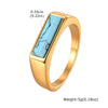 Stone Signet Ring for Men, Gold Silver Plated Stainless Steel Finger Band for Dad Boyfriend Valentine's Day Gifts - Image 9