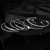 6Pcs/Set Silver Color Star Charm Stackable Bangle Bracelet Set for Women Boho Multi-layer Open Cuff Bracelet Jewelry Accessories - Image 4