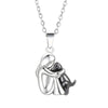 Women and Dog Necklace Cute Little Girl Puppy Pendants Necklaces Animal Pet Jewelry - Image 2