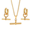 Stainless Steel Gold Plated Minimalist Design T Bar Pendant Necklace For Woman Girl's Ladies Gold Jewelry - Image 9