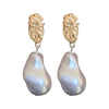 Irregular Water Droplet Imitation Pearl Dangle Earrings for Women Geometry Oval Metal Sheet Drop Earrings Party Retro Jewelry - Image 6