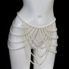 multi-layer tassel retro style imitation pearl waist chain banquet charm women's body chain jewelry - Image 3