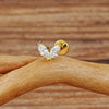 Titanium Tiny Double Marquise CZ Labret Stud Earring 16G Heart CZ Cartilage Helix Tragus Conch Piercing - Image 5