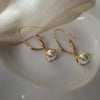 Metal Twisted Line Vintage Imitation Pearl Earrings Elegant Dangle Earrings Design Women Jewelry Accessories - Image 6