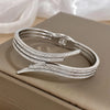 1pc Full Rhinestone Gold Color Glitter Zircon Stainless Steel Bracelet Bangle for Women Crossed Open Cuff Bangles - Image 5
