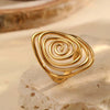 Stainless Steel Geometric Spiral Line Open Rings for Women Men Vintage Metal Adjustable Finger Rings Couple Jewelry Gifts - Image 4