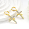 Rotatable Crown Rhinestone Cross Choker Necklace Earrings Rings for Women Minimalist Cross Chain Christian Jewelry Prayer Gift - Image 3