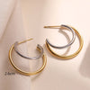 Jewelry Silver/Gold Color Stainless Steel Hoop Earrings For Women Birthday Gift - Image 15