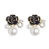 Skeds Korean Style 5 Numbers Pearl Crystal Flower Earrings For Women Camellia Elegant Lady Party Jewelry Ear Rings - Image 19