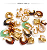 Multicolor Resin Hoop Earrings with Round and Square Shapes - Image 21