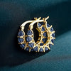 Spiked Cubic Zirconia Hoop Earrings in Stainless Steel - Image 13