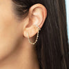 Chain Hoop Piercing Earring with Square and Waterdrop Details - Image 35