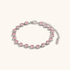 La. Muses Pink Round Zircon Stainless Steel Women's Bracelet Pvd Gold Plated Daily Jewelry - Image 7