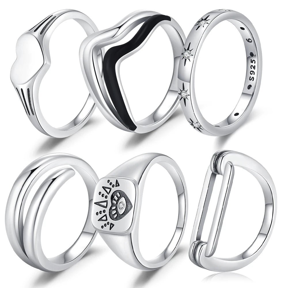 Silver Plain Heart Signet Ring Simple Jewelry For Women Daily Wear Romantic Gift Ring - Image 1