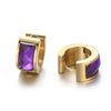 Hoop Earrings for Women Stainless Steel Semi-circle Colorful Crystal Glass Earring Women's Wedding Ear Jewelry - Image 13