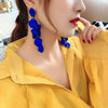 Bohemian Rose Petal Earrings Flower Red Yellow Blue Colors Flower Drop Earrings Long Tassel Earrings Party Wedding Jewelry B - Image 3