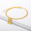 Vintage 26 Initial Letter Pendant Cuban Chain Anklet Gold Plated Leg Ankle Bracelets For Women - Image 9