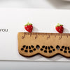 Multicolor Small Dot Cute Strawberry Ceramic Earrings with Anti allergic Pin Handmade and - Image 3