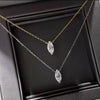 Silver Plated Golden Marquise Series Zircon Ring Necklace For Women Engagement Wedding Simple Jewelry Set - Image 2