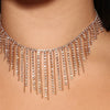 Luxury Rhinestone Beaded Fringe Torque Necklace Choker Bohemian Collar Necklaces Statement Geometric Jewelry For Women