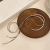 316L Stainless Steel Jewelry 134cm Pull Adjusting Charm Flat Snake Chain Choker Necklaces Pendants For Women - Image 6