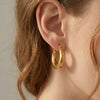 Large Stainless Steel Circle Hoop Earrings in Gold-Tone or Silver-Tone - Image 14