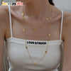 Double Layer Titanium Steel with Electroplating, Stackable Pig Nose Necklace, Long Light Chain, Sweet Style Gift - Image 1